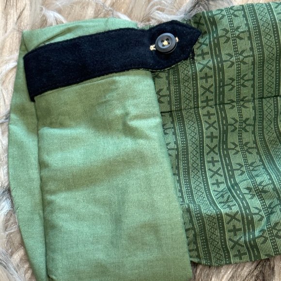 Mens Tranquility Mayhem Green Black Suede Shirt Quarter Sleeve Button Top Med - Picture 6 of 7